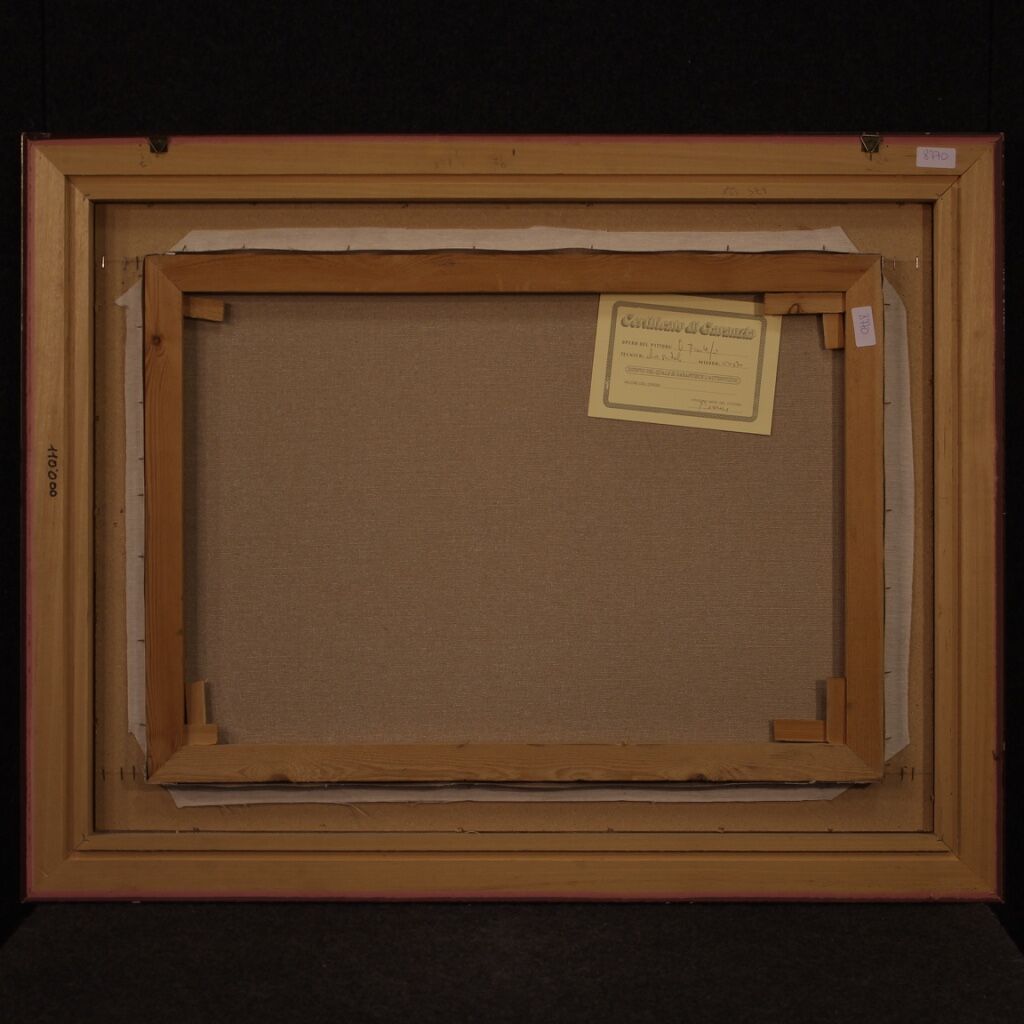 Italian winter landscape painting oil on canvas