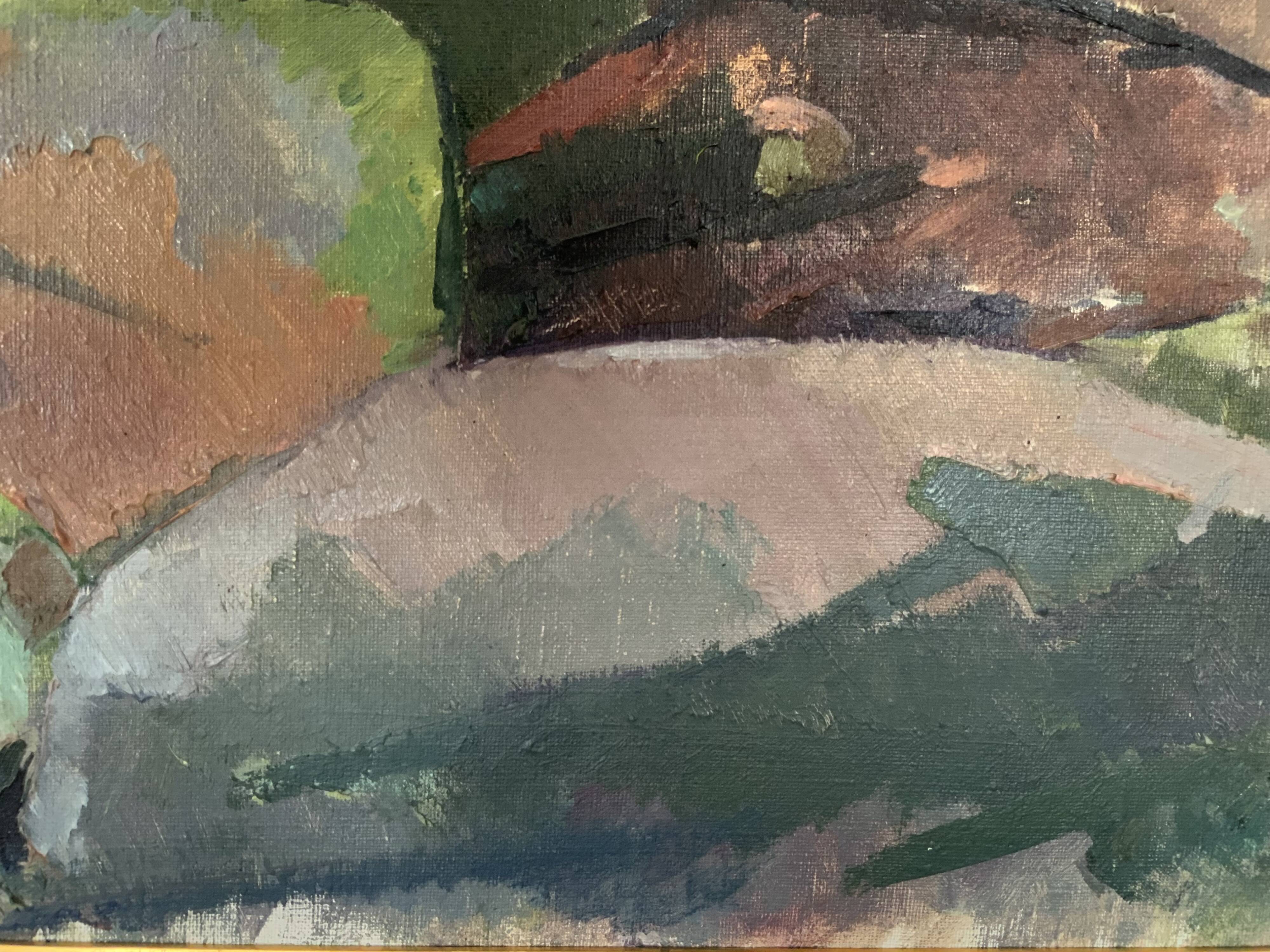 Vintage Oil on Canvas signed Modernist Gustav Adolf Johansson 1972