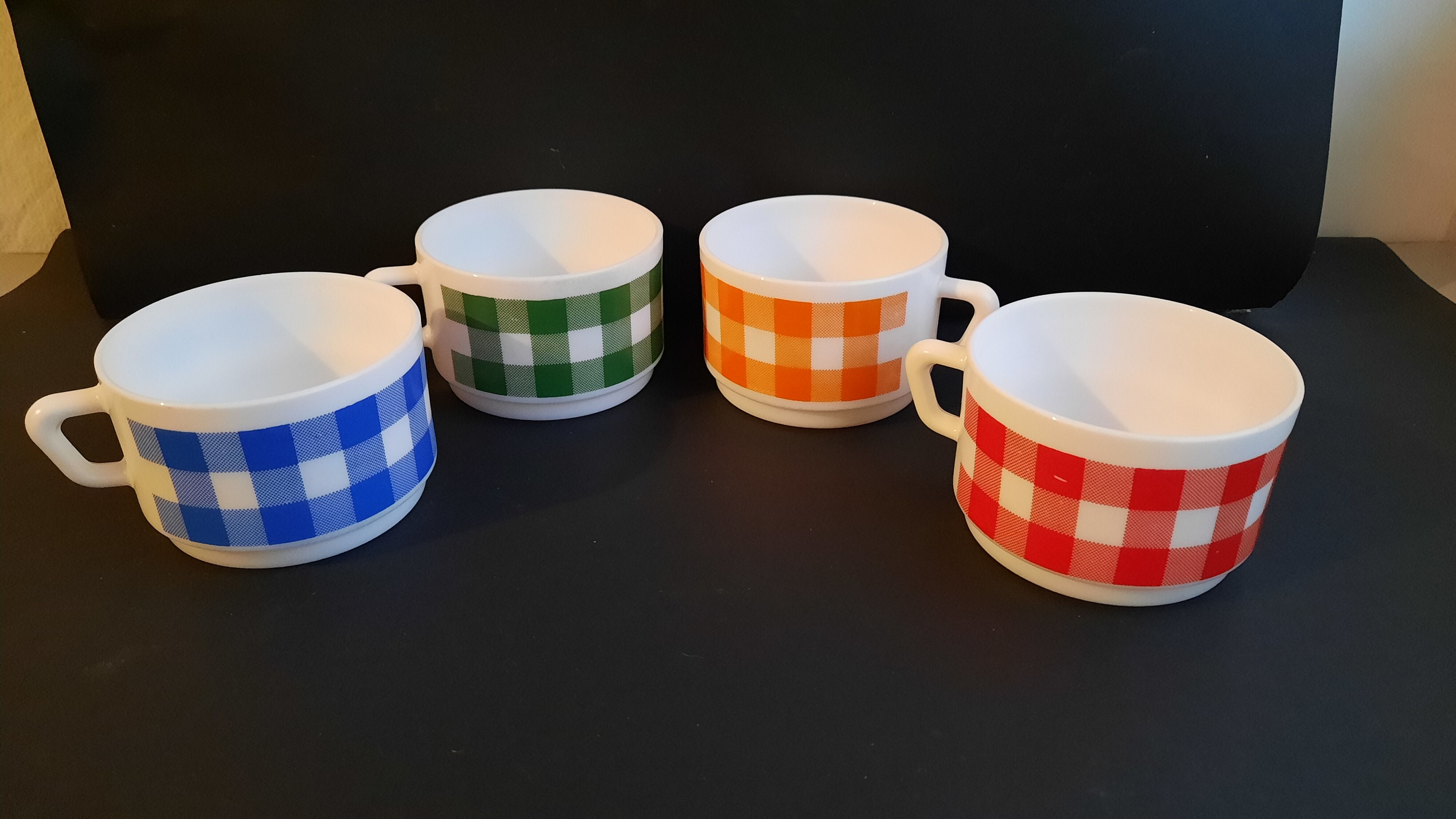 Set 4 cups Arcopal vichy
