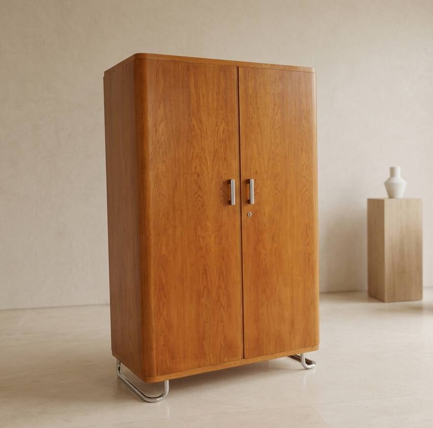 Armoire fonctionnelle par Vichr & spol., armoire de rangement de style Bauhaus, années 1930 Tchécoslovaquie