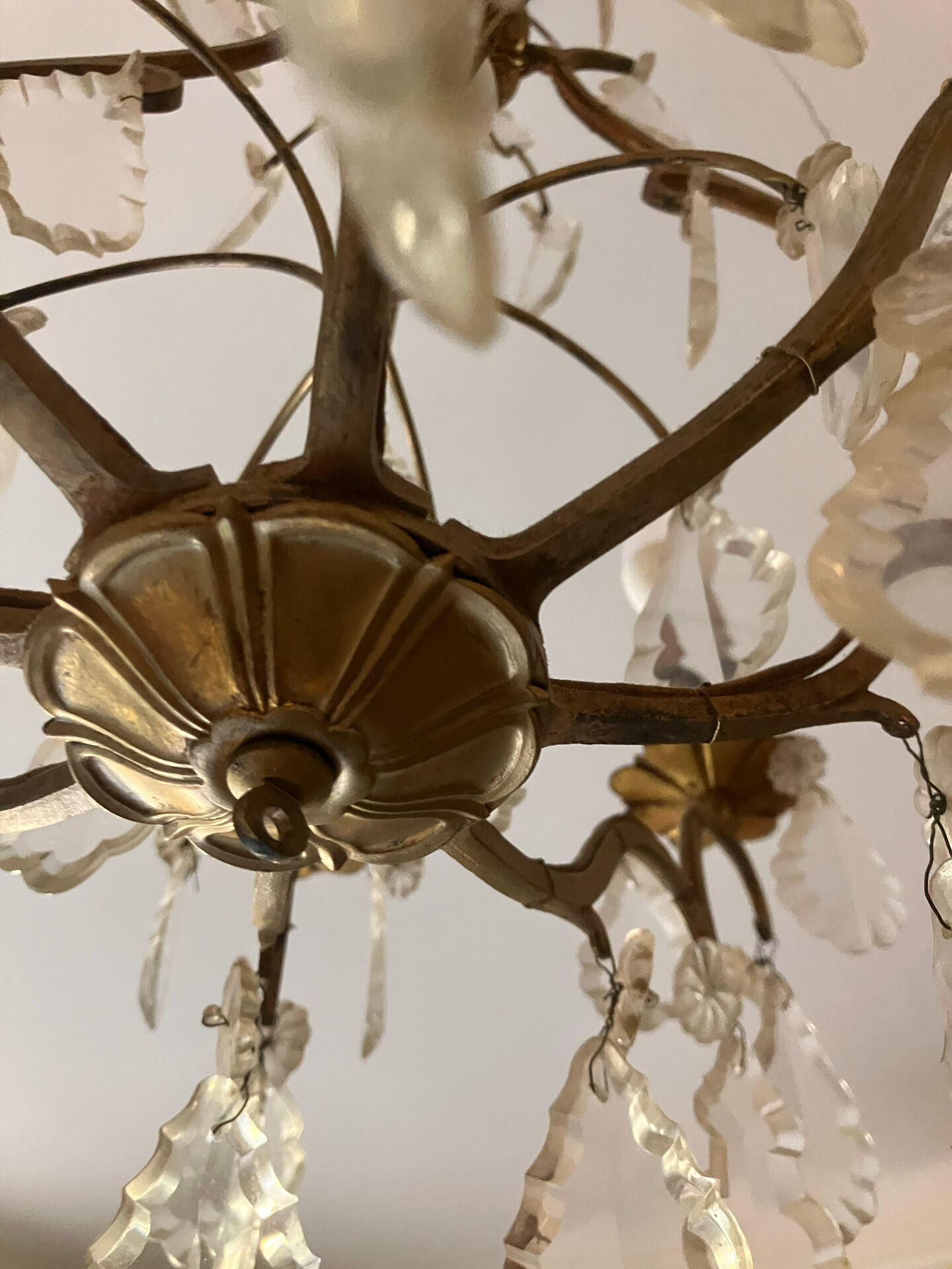 brass and crystal chandelier