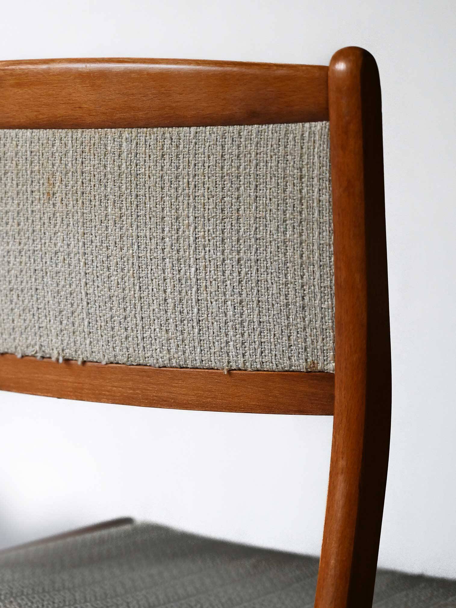 Set of 4 Scandinavian teak chairs 1960s with original upholstery