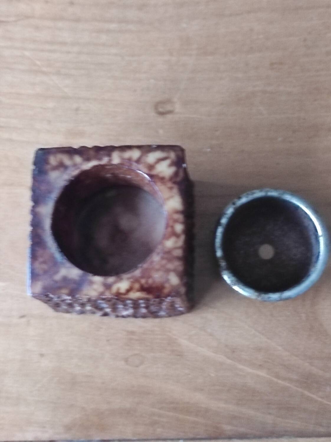 Tobacco set including a vintage stone ashtray.