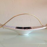 Empty pocket in gray and brown ceramic and golden handle / vintage 60s-70s