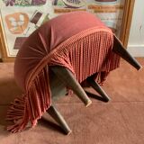 Vintage fringed pouf