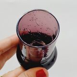5 Small Liqueur Glasses Vodka Cups in Bubble Blown Glass Plum Biot?