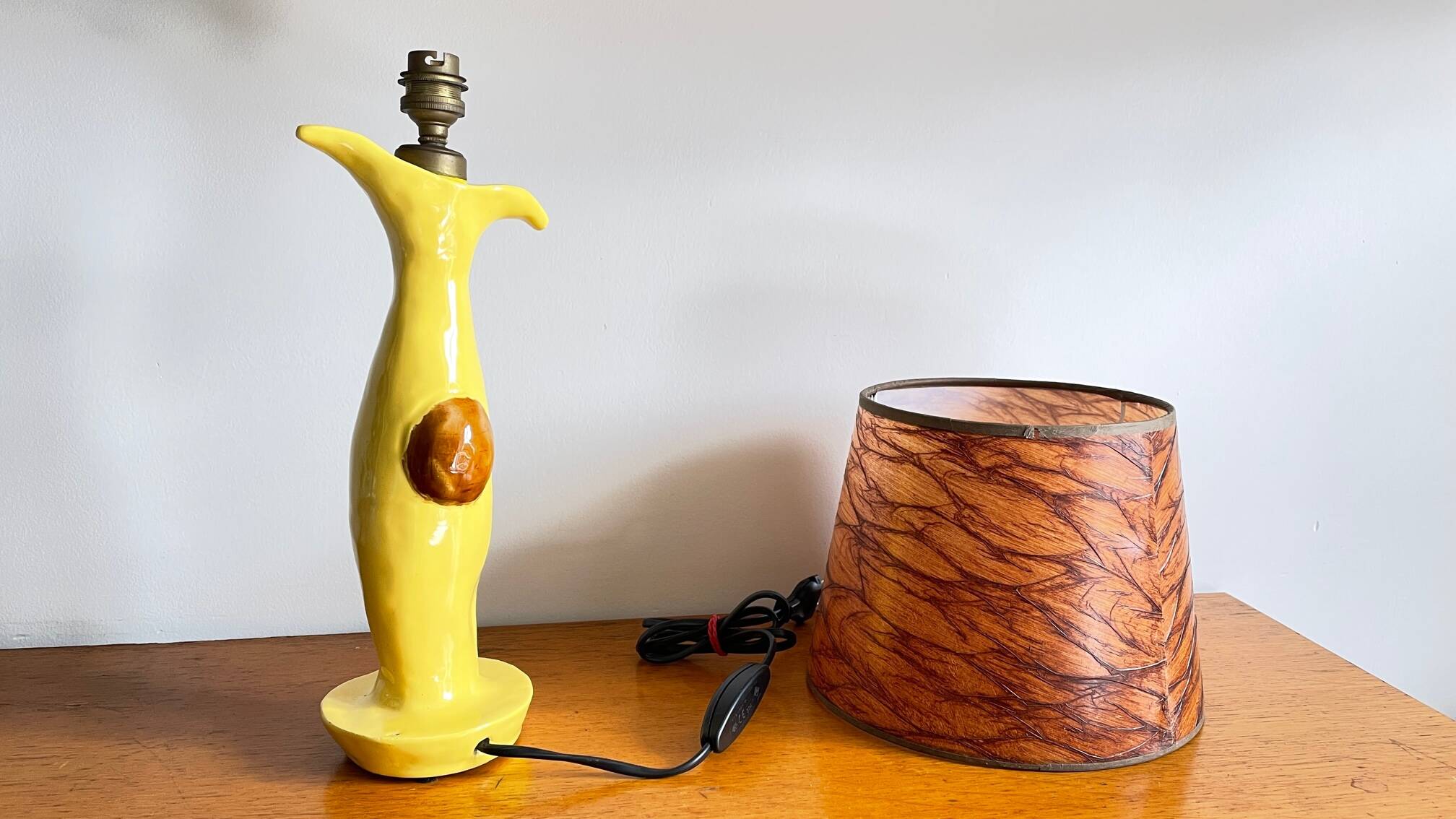 Vintage signed art ceramic lamp