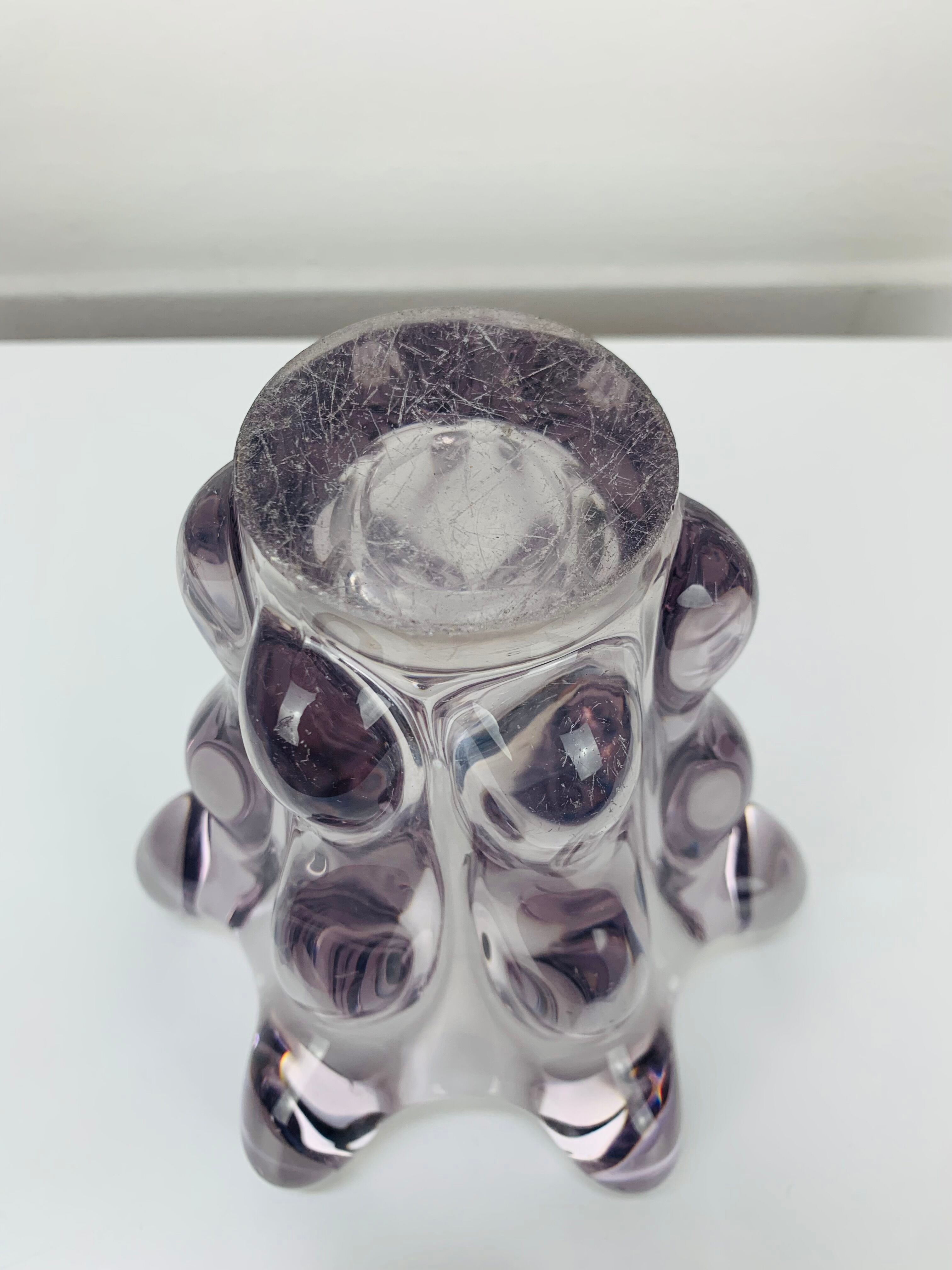 Giraffe vase in Art Vannes crystal, 1950, vintage
