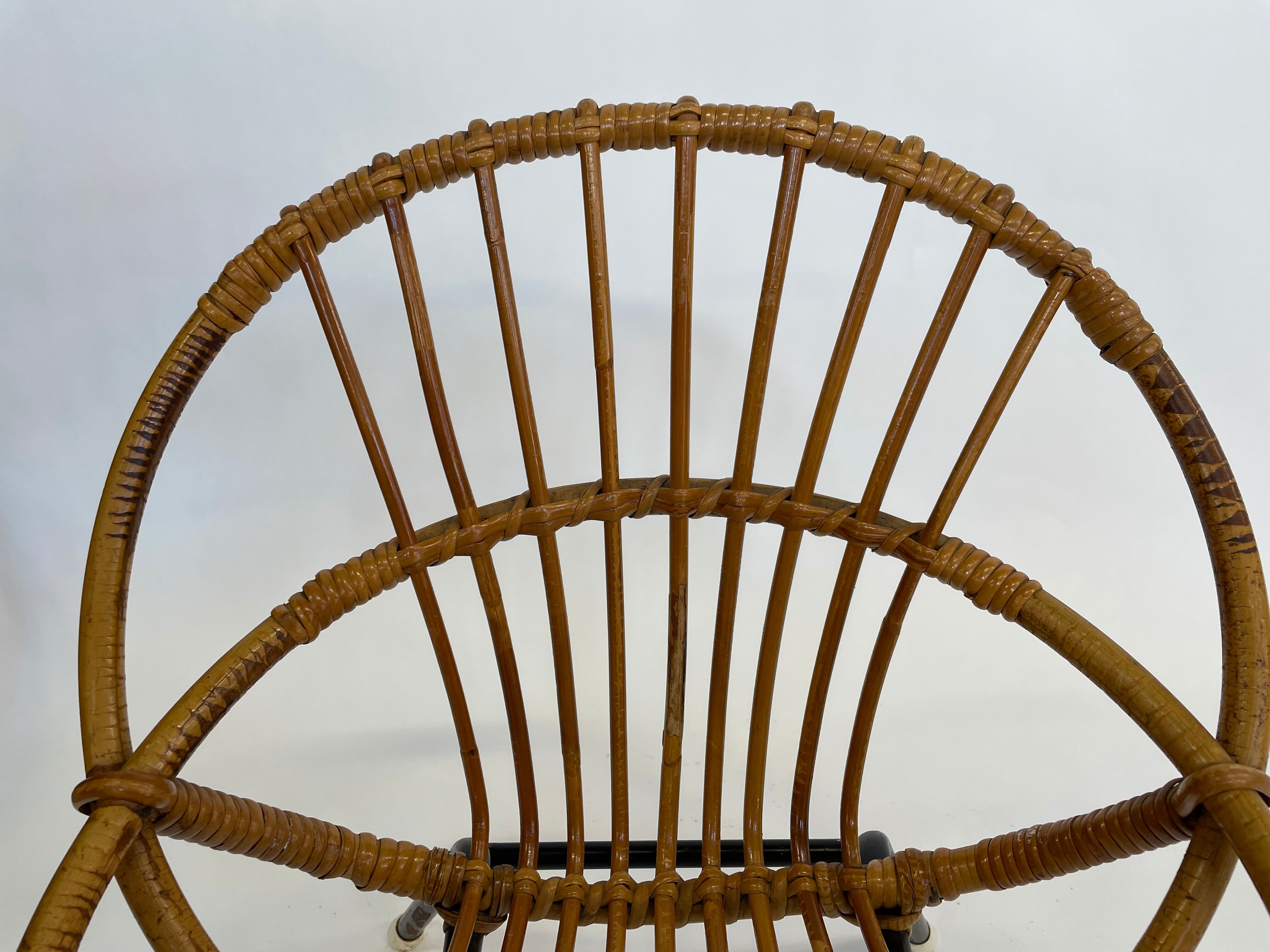 Vintage Rattan children's chair Rohe Noordwolde 1960s Design