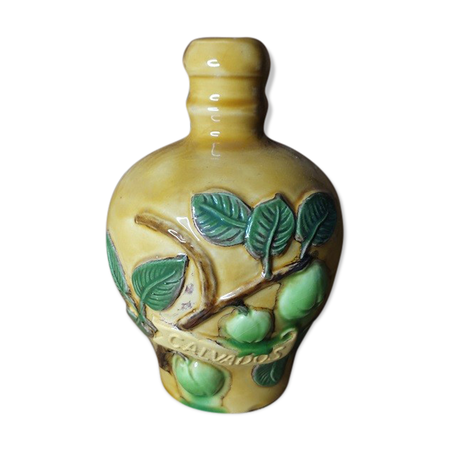 Calvados decanter in vintage antique ceramic