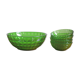 Lot of 4 cups and a green molded glass bowl