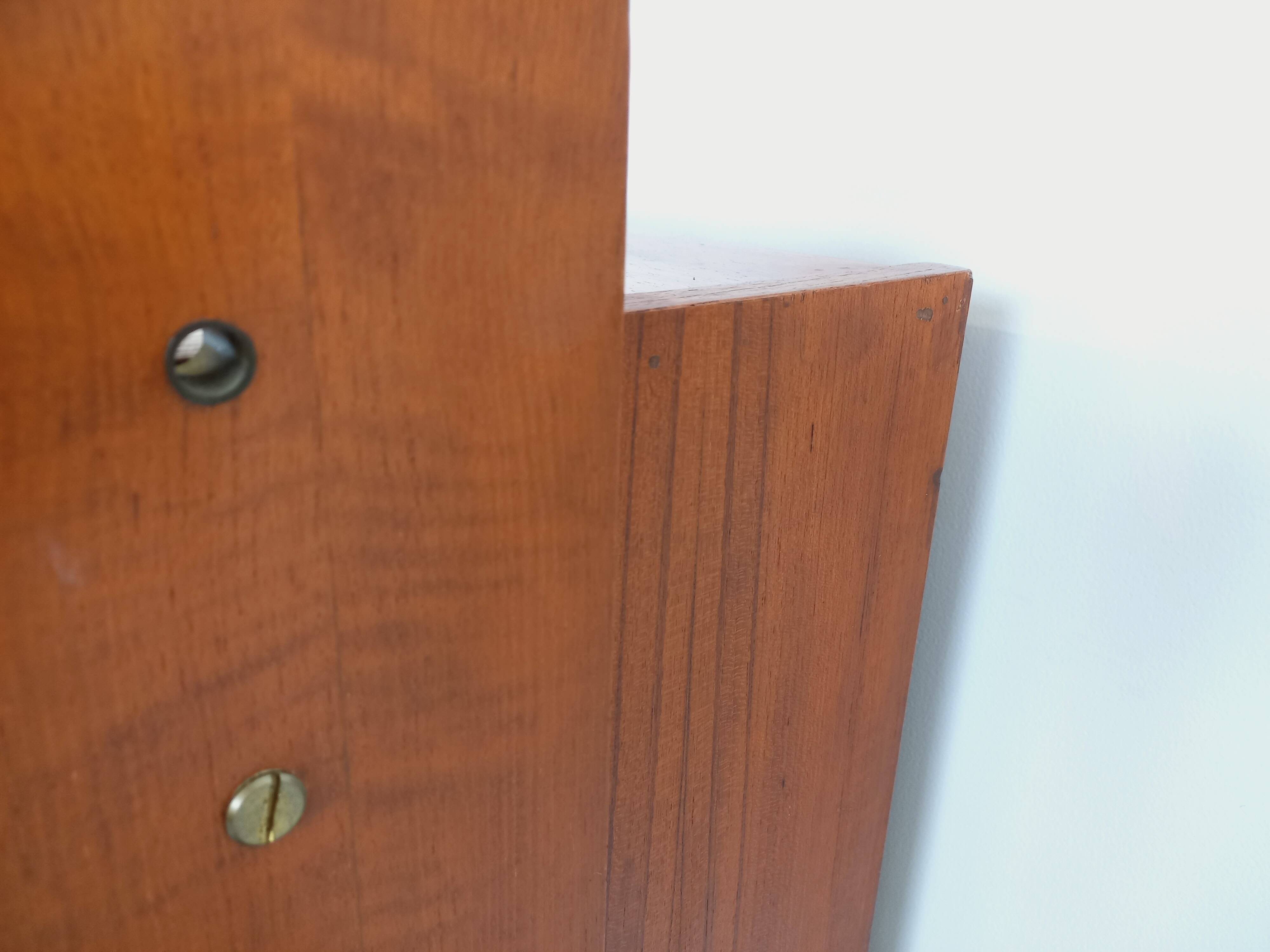 Vintage modular secretary shelf bookcase in teak from the 60s