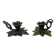 Pair of brass flower candlesticks, cellar