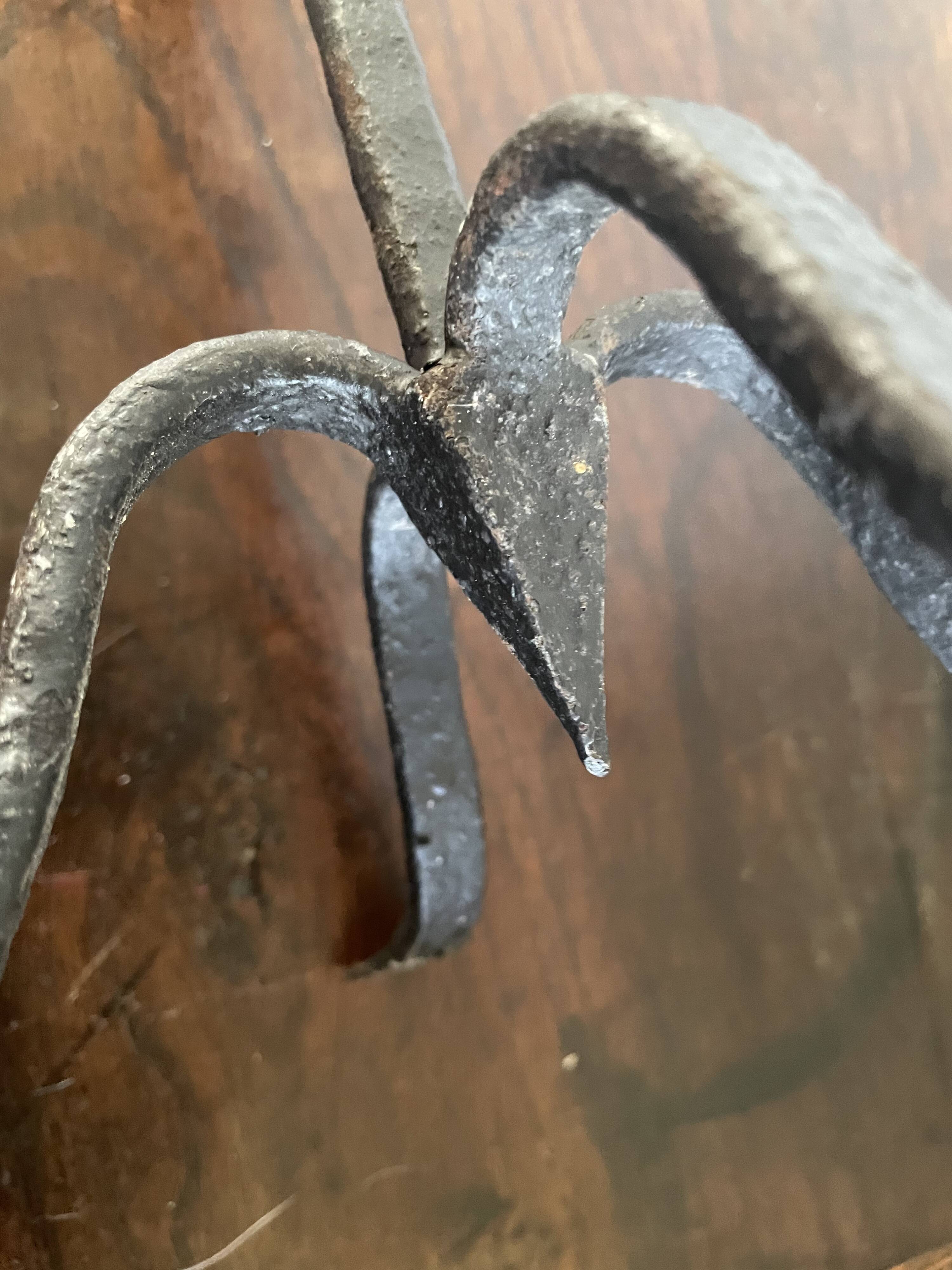 Wrought iron candlesticks