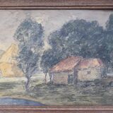 Watercolor on paper "The Storm in Beauce" by Pelissie, France 1930
