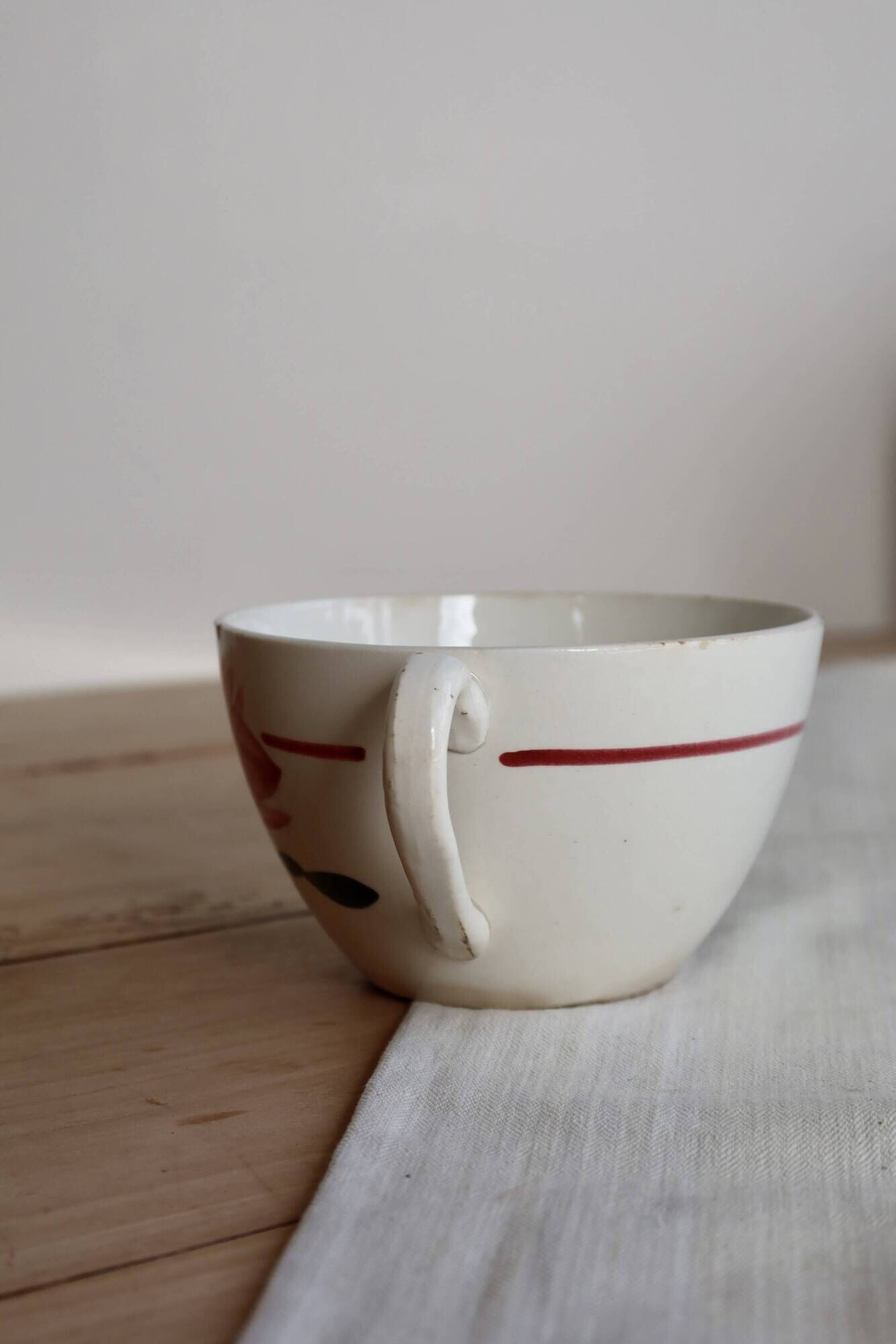 Antique ironstone tea cup Sarreguemines Digoin - Sélestat model