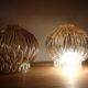 Pair of vintage globes for lighting - amber glass