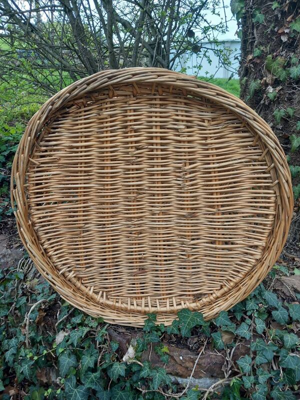 Cage à perroquet ancienne en rotin 85 cm de haut