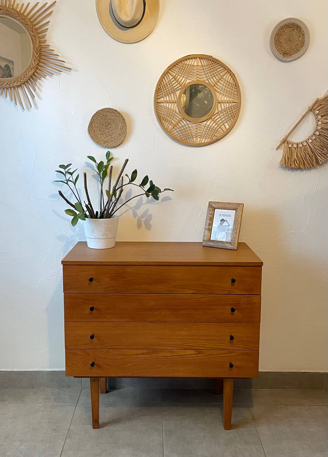 Vintage oak chest of drawers
