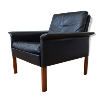 Hans Olsen Model 500 cuir Lounge Chair, Møbler CS, des années 1960.