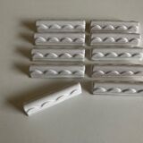 Set of 10 knife holders festoons in glazed clay Pierre Motton in Gien 1960