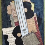 Collector 1940's French Cubist Still Life Oil on Canvas Painting