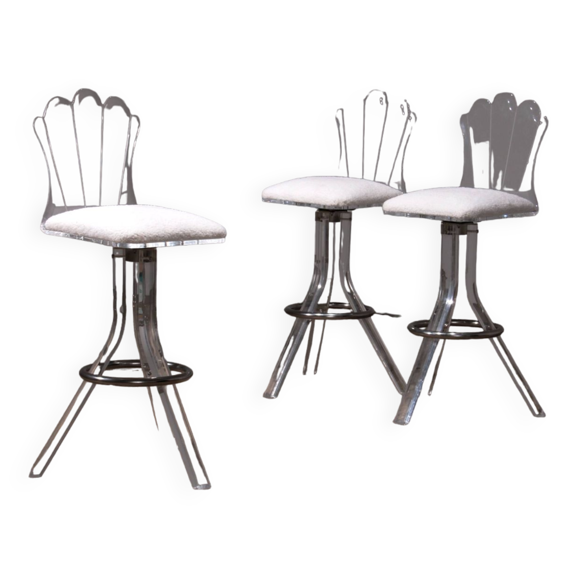 Plexiglass lucite bar stools and chrome swivel bar chairs,Hill Manufacturers