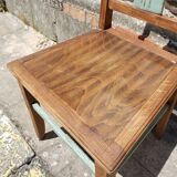 Table and chairs art deco wood and pastel