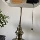 Old bronze banker desk lamp notary art deco opaline white vintage