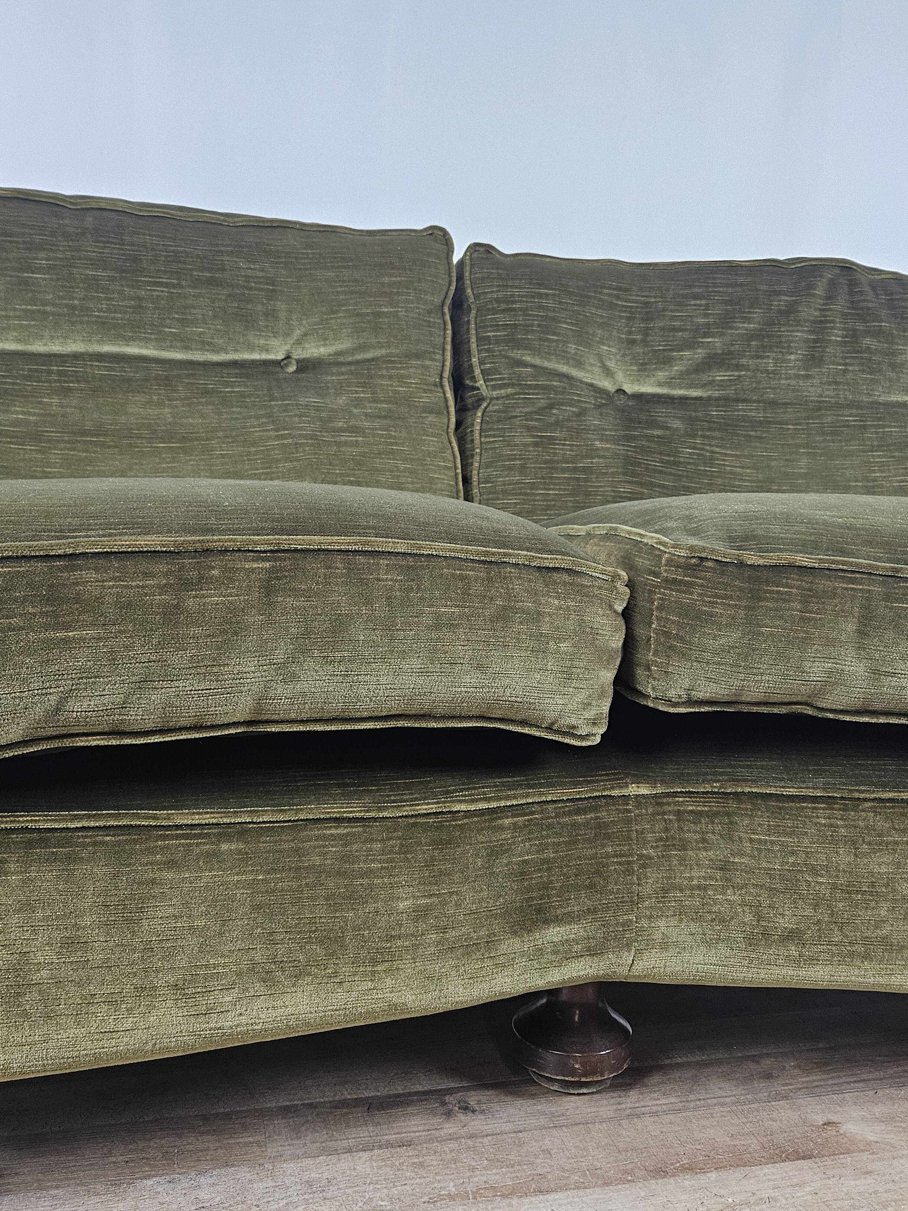 70s corner sofa in green fabric