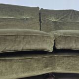 70s corner sofa in green fabric