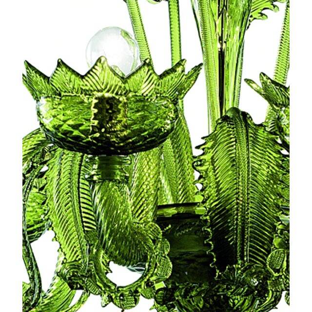 Contemporary greeen murano glass chandelier