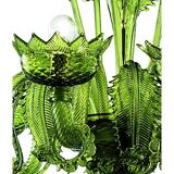 Contemporary greeen murano glass chandelier