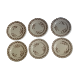 Set of 6 flat plates made of iron earth