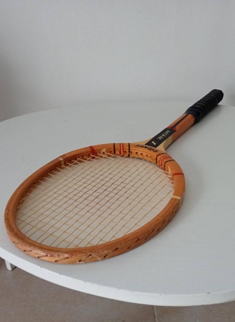 Vintage wooden tennis racket Sidney Robert Haillet