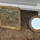 Set of 2 Audoux and Minet mirrors with rope from the 1950s.