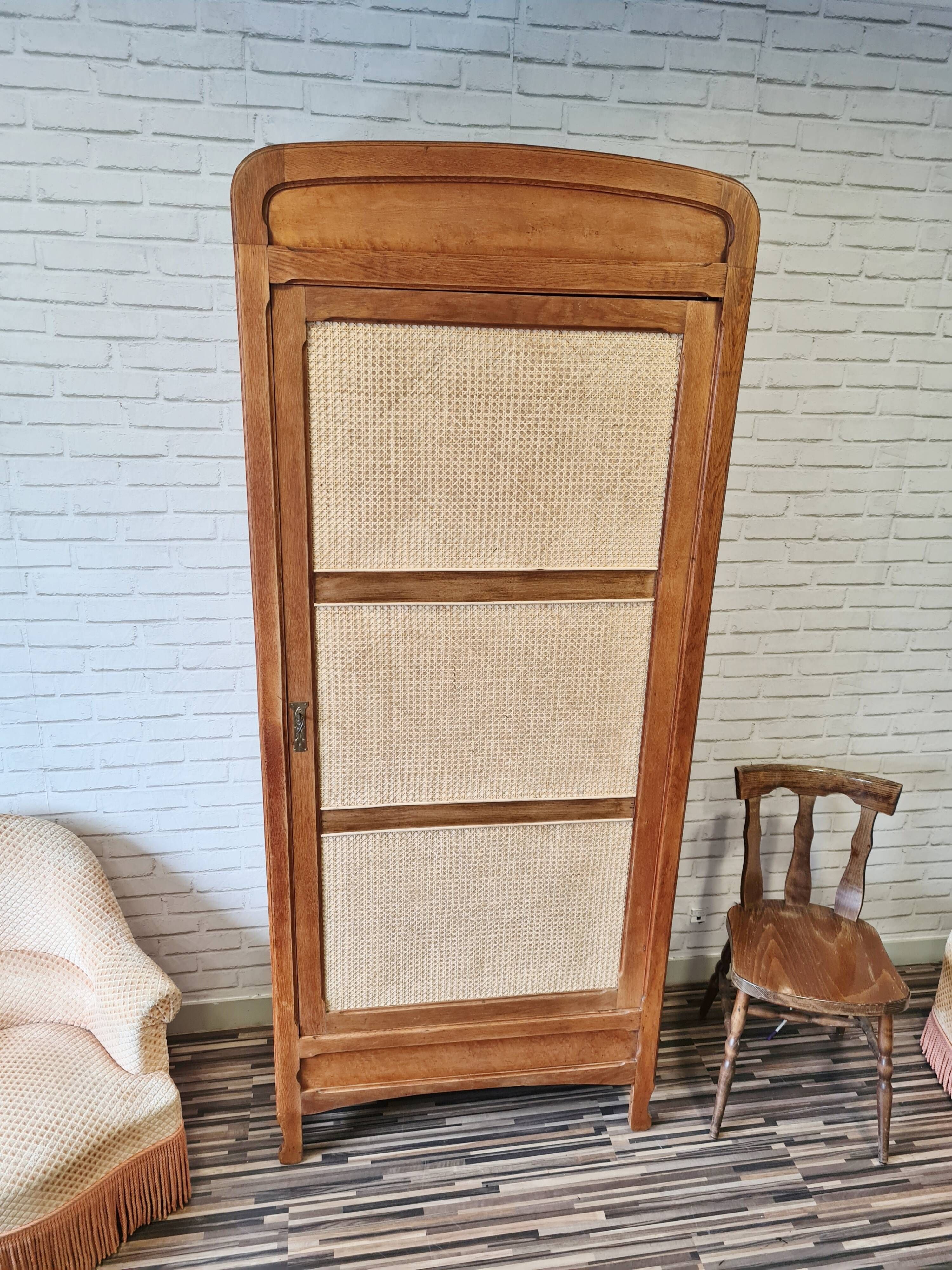 Renovated old oak cabinet, walnut magnifying glass and canning