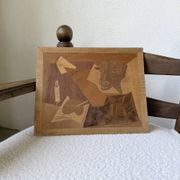 Panneau en marqueterie de bois inspiré de Picasso