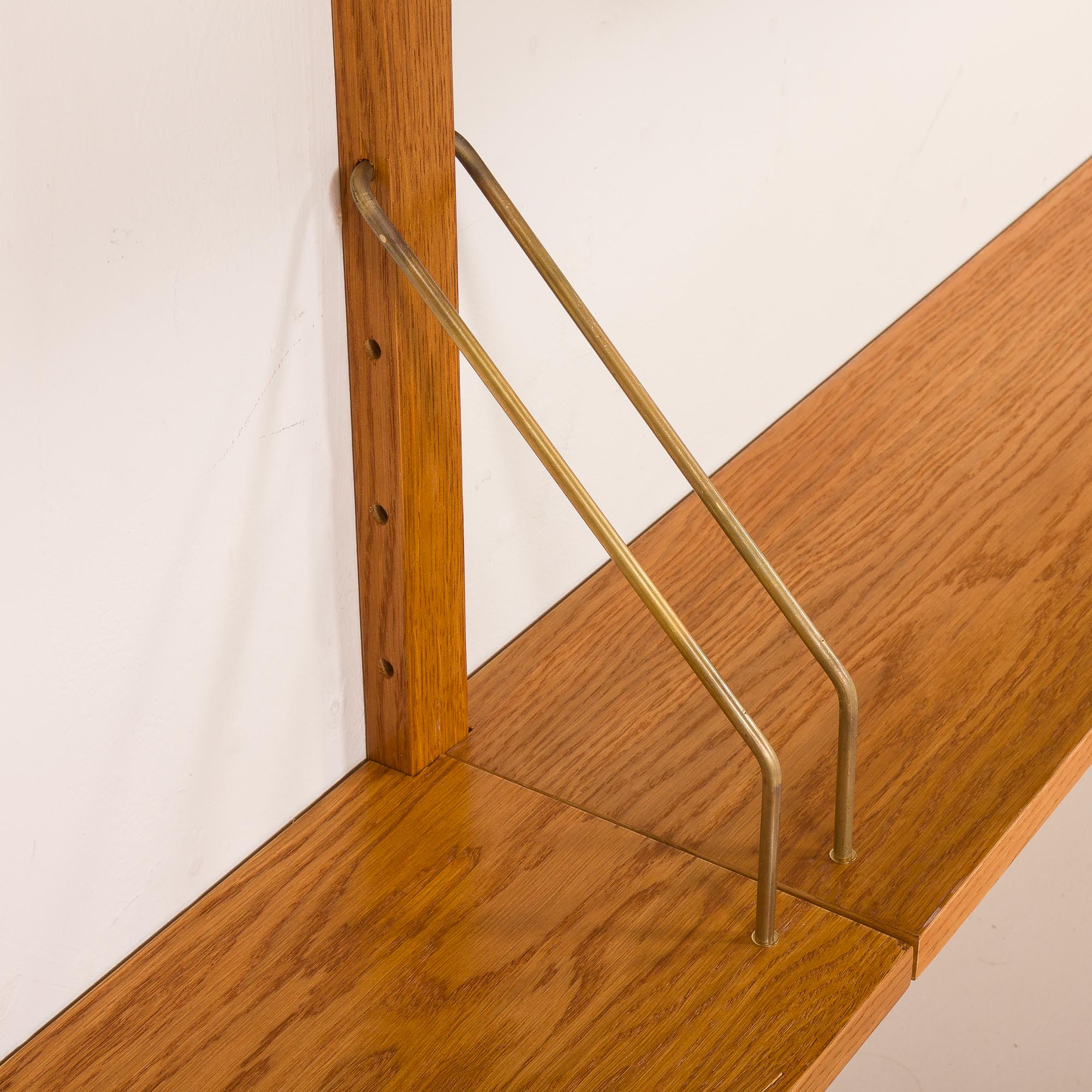 Scandinavian oak wall unit by PS System, Randers, Denmark, 1970s