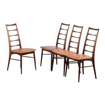 Lis Dining Chairs in Rosewood by Niels Koefoed, Denmark, 1960s, Set of 4