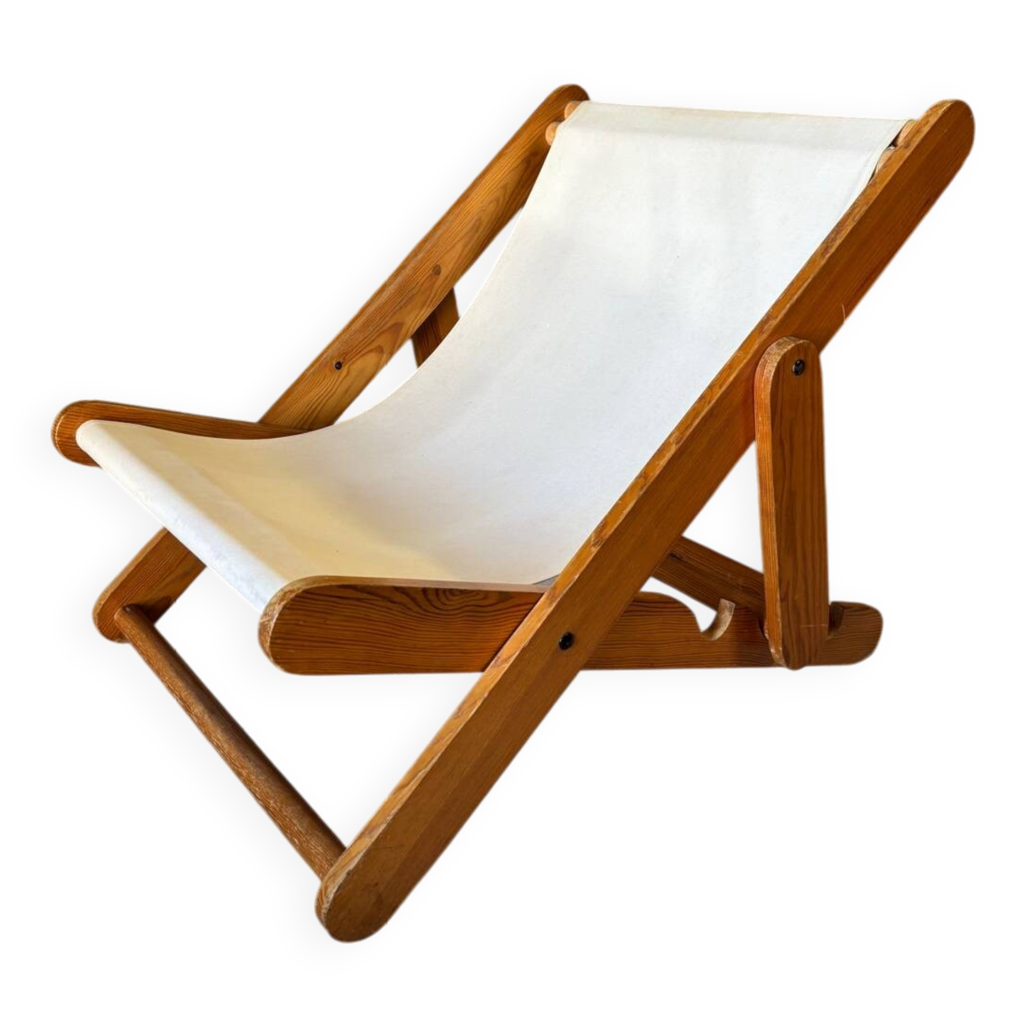 Vintage IKEA pine lounge chair from 1974