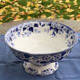 Antique salad bowl, Creil and Montereau, in earthenware, Flora model with bindweed