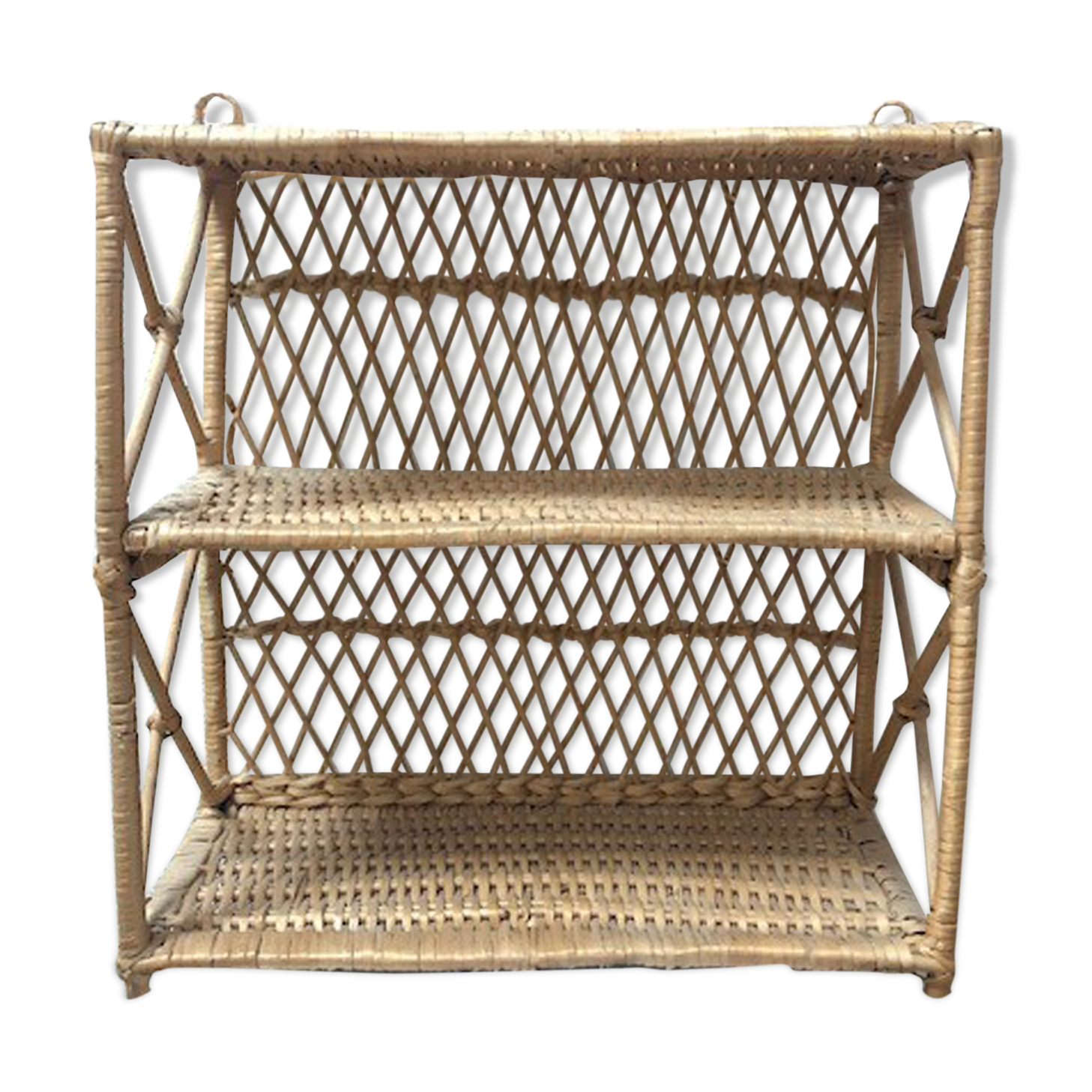 Rattan and wicker shelf