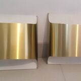 Pair of Staff 1970 wall lights in gold color