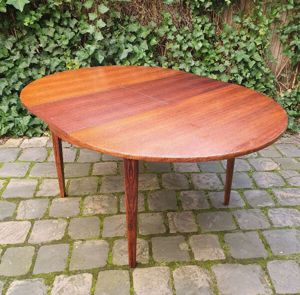 Table scandinave placage palissandre de rio 1960