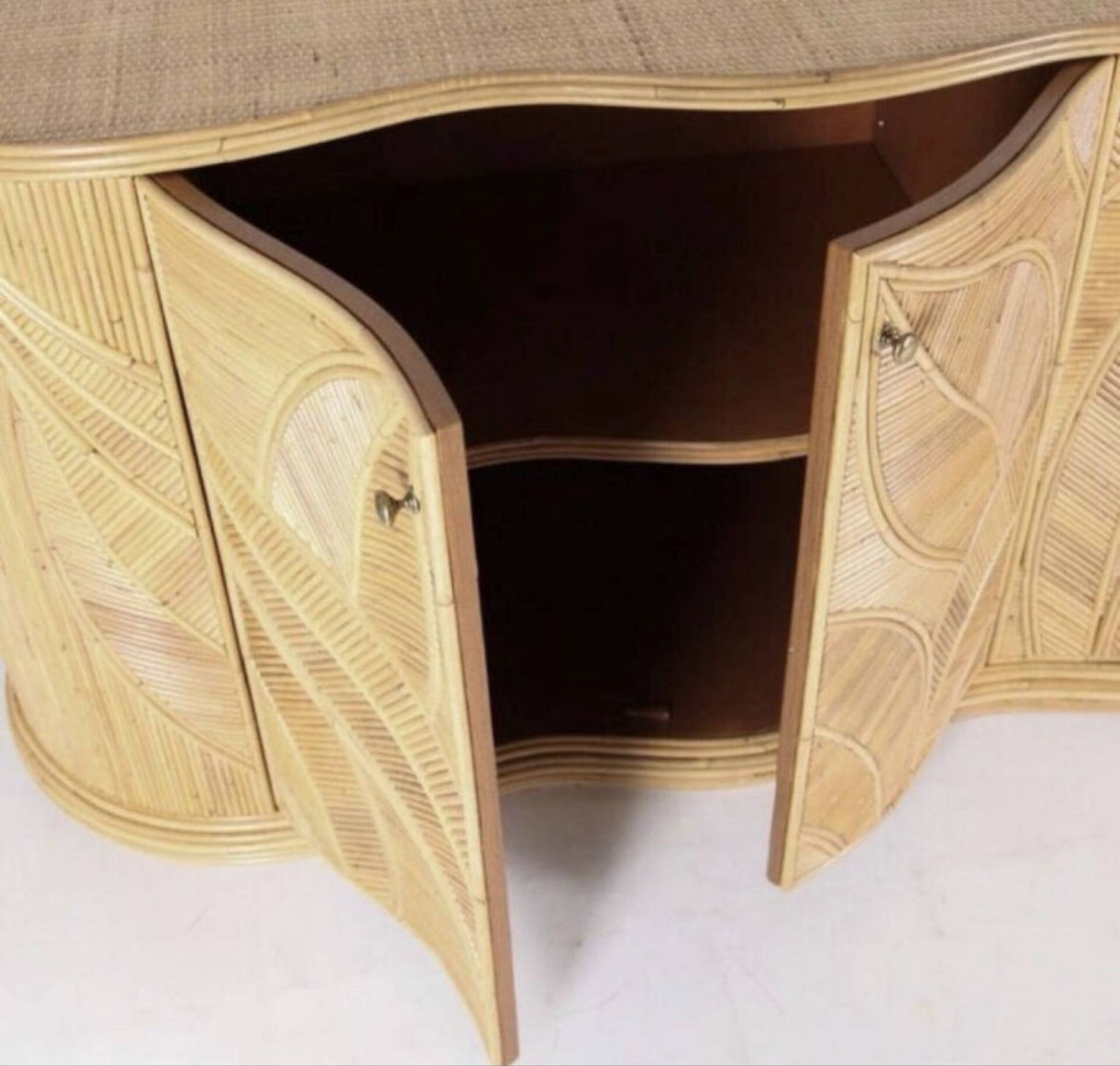 Enfilade « feuilles » en rotin 