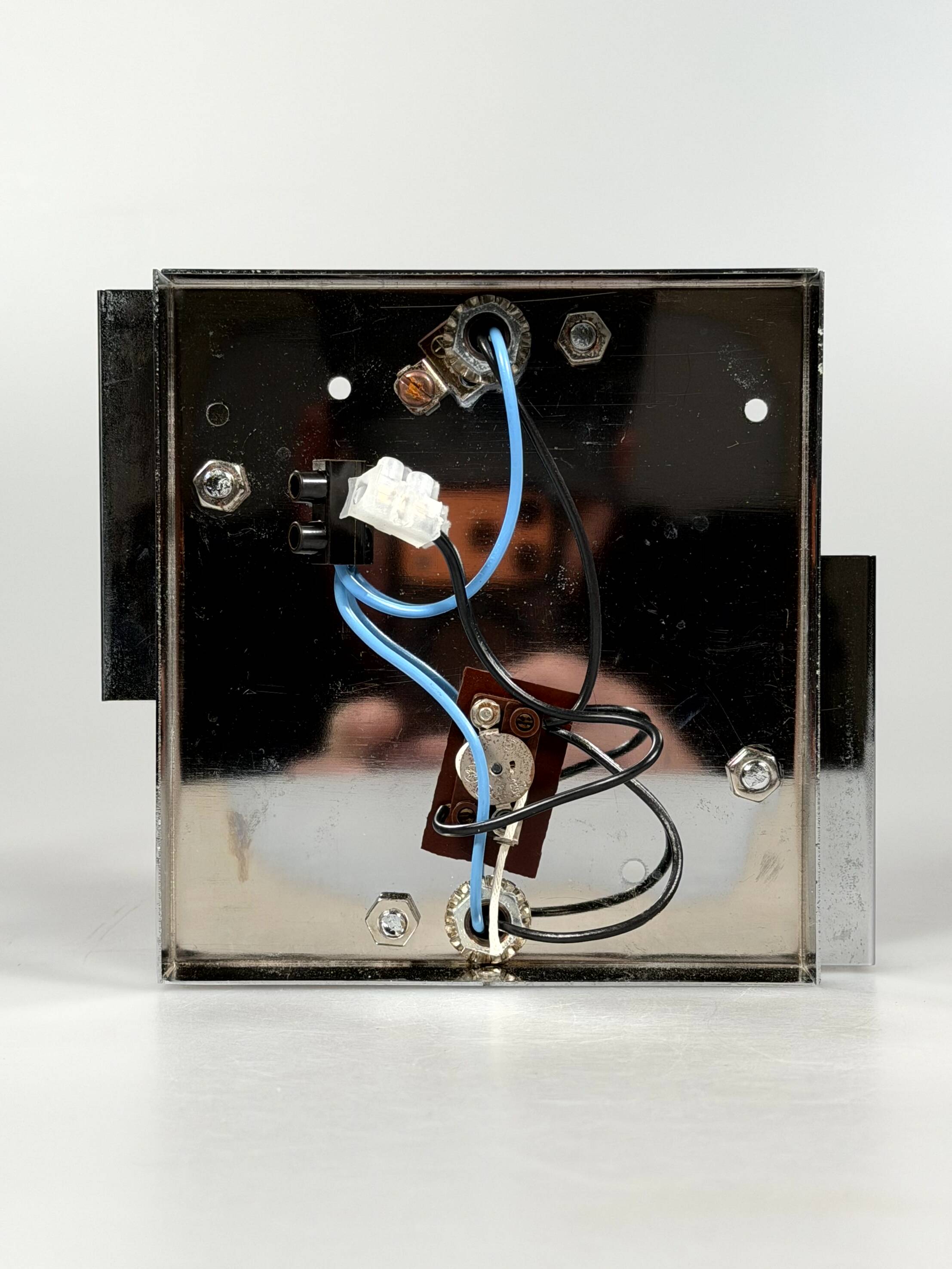 1960s 1970s Wall Sconce by Kinkeldey Lighting Germany in Glass & Chrome