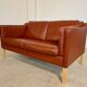 Vintage Danish mid-century Mogens Hansen 2 person cognac leather sofa