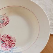 Vintage hollow plate from Saint-Amand, ironstone, Antibes design.
