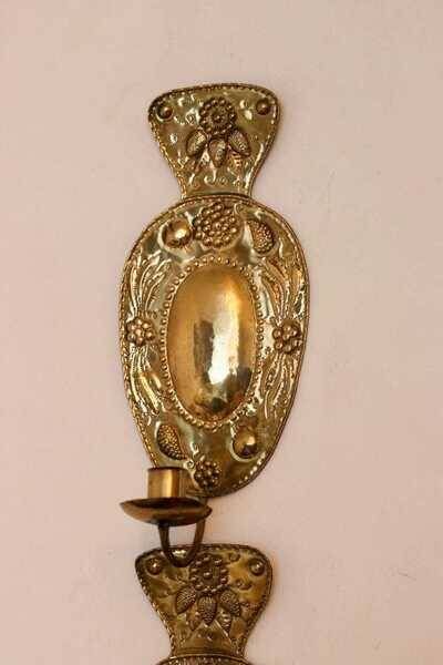 Pair of mid-century brass Swedish sconces
